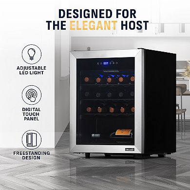 Newair Freestanding 23 Bottle Compressor Wine Fridge with Adjustable Racks