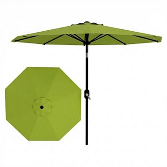 10FT Outdoor Patio Market Umbrella with Crank Lift & Tilt Function, 8 Sturdy Ribs, UV Protection