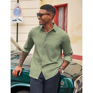 COOFANDY Men' Business Casual Shirts Long Sleeve Button Down Shirts for Men