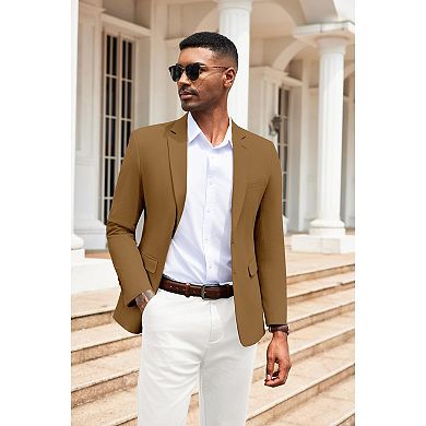 COOFANDY Mens Blazer Jacket Two-Button Casual Herringbone Sport Coats Slim Fit