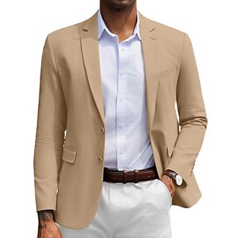 COOFANDY Mens Blazer Jacket Two-Button Casual Herringbone Sport Coats Slim Fit
