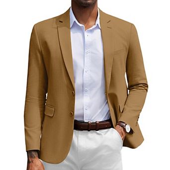 COOFANDY Mens Blazer Jacket Two-Button Casual Herringbone Sport Coats Slim Fit