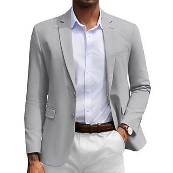 COOFANDY Mens Blazer Jacket Two-Button Casual Herringbone Sport Coats Slim Fit