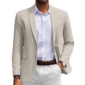COOFANDY Mens Blazer Jacket Two-Button Casual Herringbone Sport Coats Slim Fit