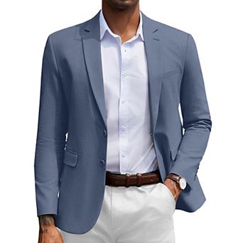 COOFANDY Mens Blazer Jacket Two-Button Casual Herringbone Sport Coats Slim Fit