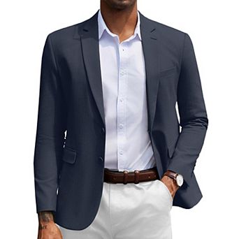 COOFANDY Mens Blazer Jacket Two-Button Casual Herringbone Sport Coats Slim Fit