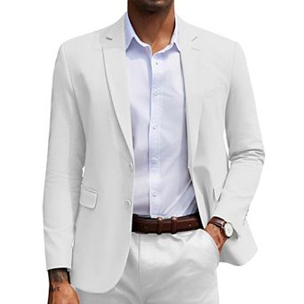 COOFANDY Mens Blazer Jacket Two-Button Casual Herringbone Sport Coats Slim Fit