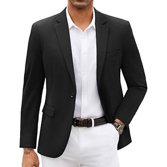 COOFANDY Grey Blazer Men Casual Knit Blazers Jacket One Button Notch Lapel Sports Coat