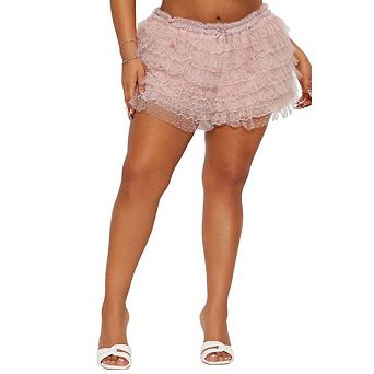 Women Y2K Lace Multi Layered Bloomers Flirty Ruffle Hem Elastic Waist Sweet Pettipants