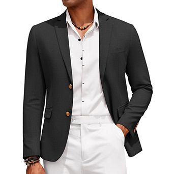 COOFANDY Mens Linen Suit Coat Cotton Linen Lightweight Jacket Regular Fit Linen Blazer Jakcet