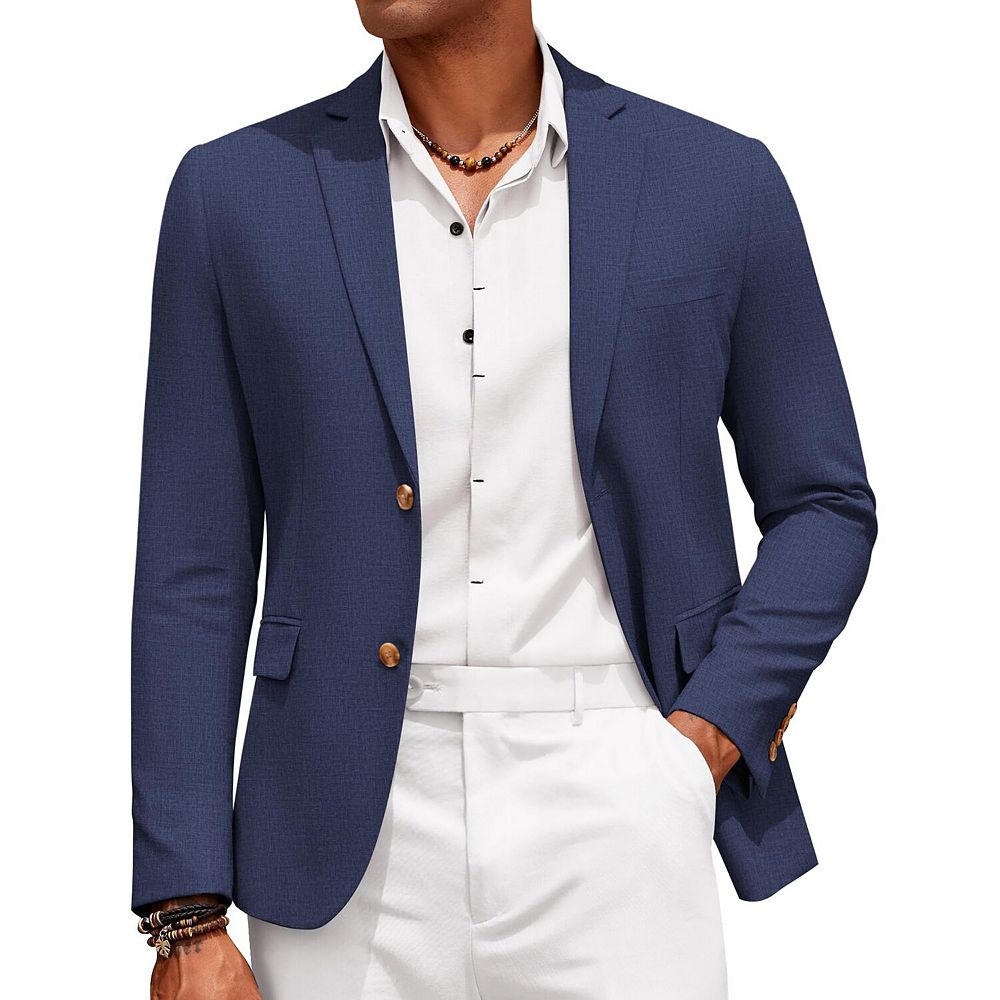 COOFANDY Mens Cotton Linen Blazer Jacket Slim Fit Linen Sport Coat