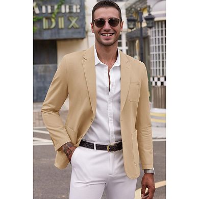 COOFANDY Mens Casual Blazer Cotton Sport Coat Regular Fit Suit Jacket Machine Washable Two Button