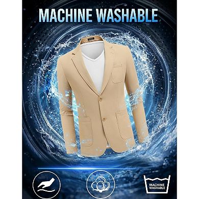 COOFANDY Mens Casual Blazer Cotton Sport Coat Regular Fit Suit Jacket Machine Washable Two Button