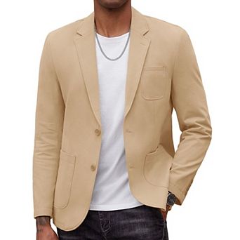 COOFANDY Mens Casual Blazer Cotton Sport Coat Regular Fit Suit Jacket Machine Washable Two Button