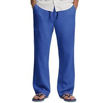 COOFANDY Men' Drawstring Linen Pants Casual Summer Beach Linen Trousers Lightweight Yoga Lounge