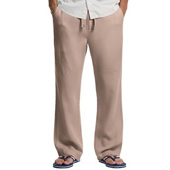 COOFANDY Men' Drawstring Linen Pants Casual Summer Beach Linen Trousers Lightweight Yoga Lounge