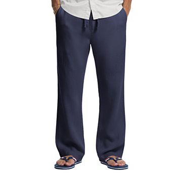 COOFANDY Men' Drawstring Linen Pants Casual Summer Beach Linen Trousers Lightweight Yoga Lounge