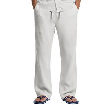 COOFANDY Men' Drawstring Linen Pants Casual Summer Beach Linen Trousers Lightweight Yoga Lounge