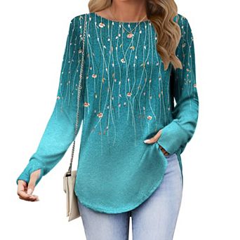 Zeagoo Womens Long Sleeve Boho Tops Casual Loose T-Shirt Summer Cute Shirt Tee Tops Fall Blouses