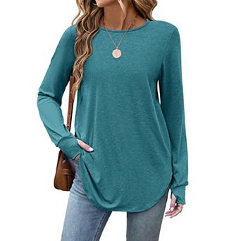 Zeagoo Womens Long Sleeve Boho Tops Casual Loose T-Shirt Summer Cute Shirt Tee Tops Fall Blouses