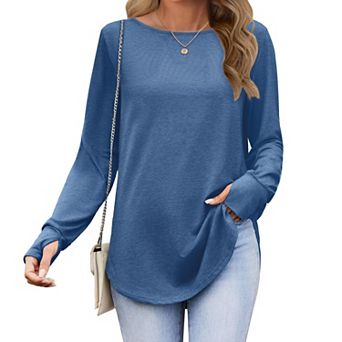 Zeagoo Womens Long Sleeve Boho Tops Casual Loose T-Shirt Summer Cute Shirt Tee Tops Fall Blouses