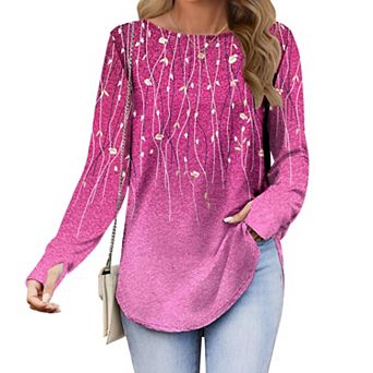 Zeagoo Womens Long Sleeve Boho Tops Casual Loose T-Shirt Summer Cute Shirt Tee Tops Fall Blouses