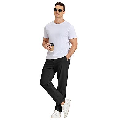 COOFANDY Men' Casual Chino Pant Elastic Waist Dress Slacks Regular Fit Stretchy Khakis Cotton Work