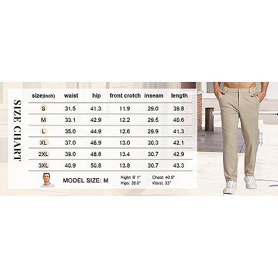 COOFANDY Men' Casual Chino Pant Elastic Waist Dress Slacks Regular Fit Stretchy Khakis Cotton Work