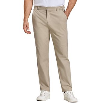 COOFANDY Men' Casual Chino Pant Elastic Waist Dress Slacks Regular Fit Stretchy Khakis Cotton Work