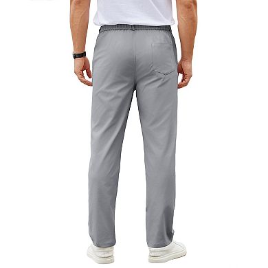 COOFANDY Men' Chinos Pants Regular Fit Flex Waistband Flat Front Golf Slacks Lightweight Trousers
