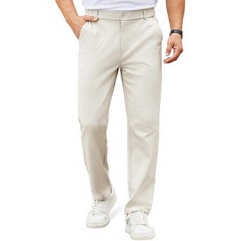 COOFANDY Mens Casual Chinos Pants Classic Fit Golf Pants Expandable Waist Straight Dress Trousers