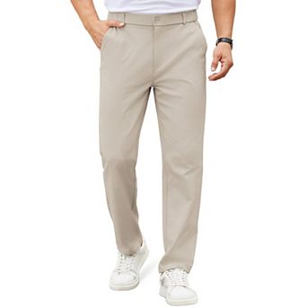 COOFANDY Mens Casual Chinos Pants Classic Fit Golf Pants Expandable Waist Straight Dress Trousers