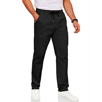 COOFANDY Men' Elastic Waist Pants Casual Pull On Cotton Long Pants Stretch Waistband Leisure Pants