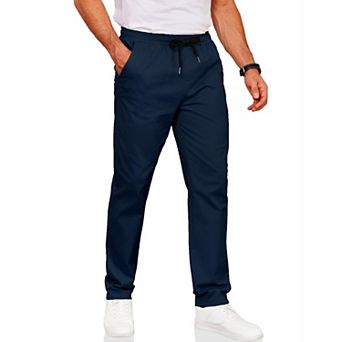COOFANDY Men' Elastic Waist Pants Casual Pull On Cotton Long Pants Stretch Waistband Leisure Pants