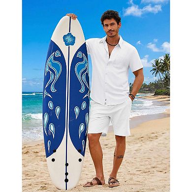 COOFANDY Men' Casual Linen Shirts Button Down Shirts for Men Summer Beach Shirts Linen Shirts for