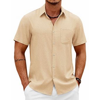 COOFANDY Men' Casual Shirts Button Down Shirts for Men Summer Beach Wrinkle Free