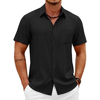 COOFANDY Men' Casual Shirts Button Down Shirts for Men Summer Beach Wrinkle Free