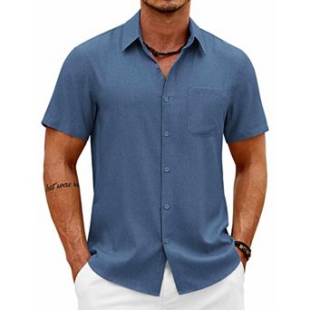 COOFANDY Men' Casual Shirts Button Down Shirts for Men Summer Beach Wrinkle Free