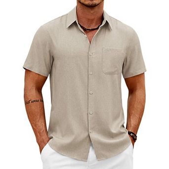 COOFANDY Men' Casual Shirts Button Down Shirts for Men Summer Beach Wrinkle Free
