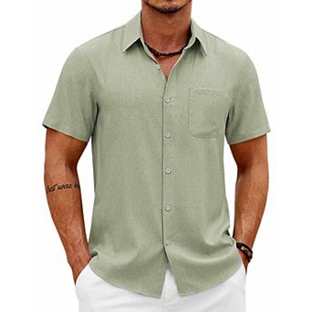 COOFANDY Men' Casual Shirts Button Down Shirts for Men Summer Beach Wrinkle Free