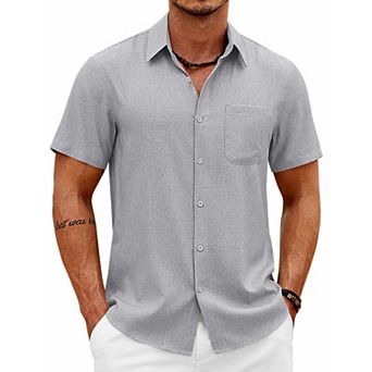 COOFANDY Men' Casual Shirts Button Down Shirts for Men Summer Beach Wrinkle Free