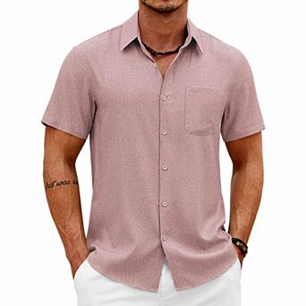 COOFANDY Men' Casual Shirts Button Down Shirts for Men Summer Beach Wrinkle Free