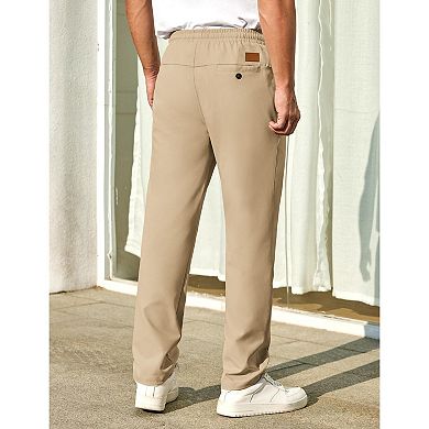 COOFANDY Mens Casual Pants Elastic Waist Chino Pants Lightweight Drawstring Pants with Pockets