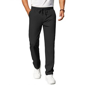COOFANDY Mens Casual Pants Elastic Waist Chino Pants Lightweight Drawstring Pants with Pockets