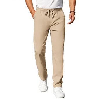 COOFANDY Mens Casual Pants Elastic Waist Chino Pants Lightweight Drawstring Pants with Pockets