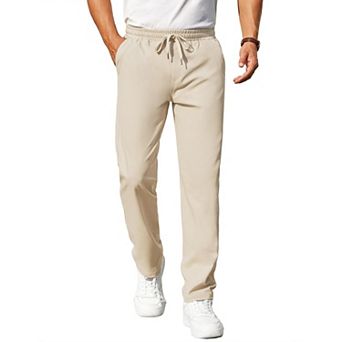 COOFANDY Mens Casual Pants Elastic Waist Chino Pants Lightweight Drawstring Pants with Pockets