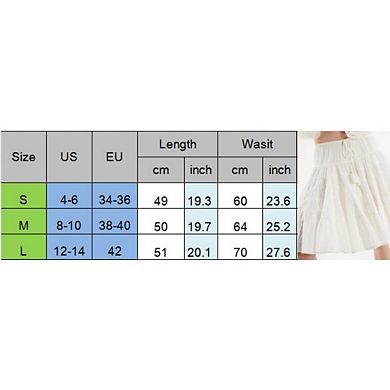 Women Boho Drawstring Tie Up Midi Skirt Ruffle Pleated Tiered Knee Length Flowy A Line Short Skirts