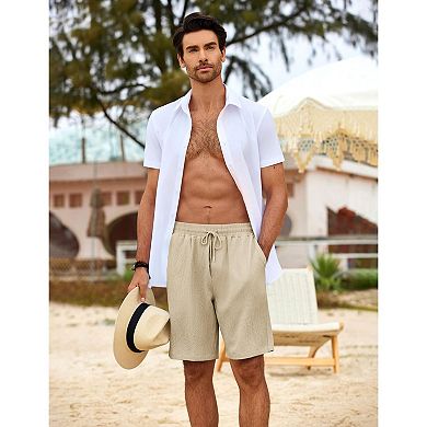COOFANDY Casual Shorts for Men 9" Regular Fit Beach Summer Shorts Lightweight Walking Shorts