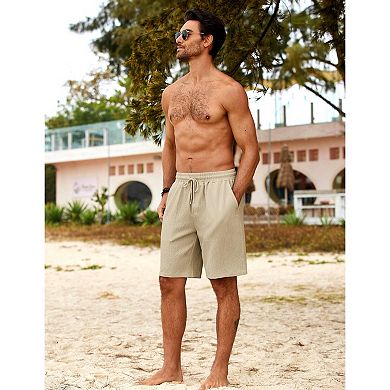 COOFANDY Casual Shorts for Men 9" Regular Fit Beach Summer Shorts Lightweight Walking Shorts
