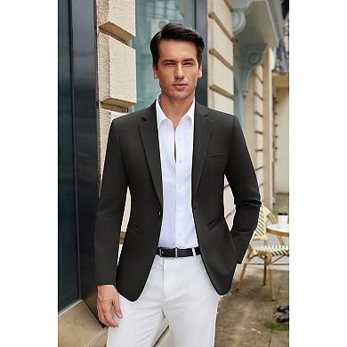 COOFANDY Men' Blazer Slim Fit Casual Sports Coat Notched Lapel One Buttons Suit Jackets